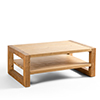 Reclaimed wood coffee table with shelf