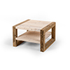 Reclaimed wood coffee table with shelf